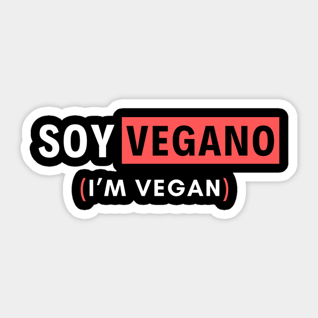 Vegan Spanish art: Soy vegano Sticker by Veganstitute 